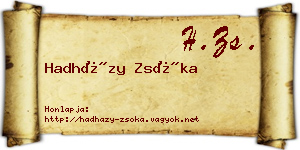 Hadházy Zsóka névjegykártya